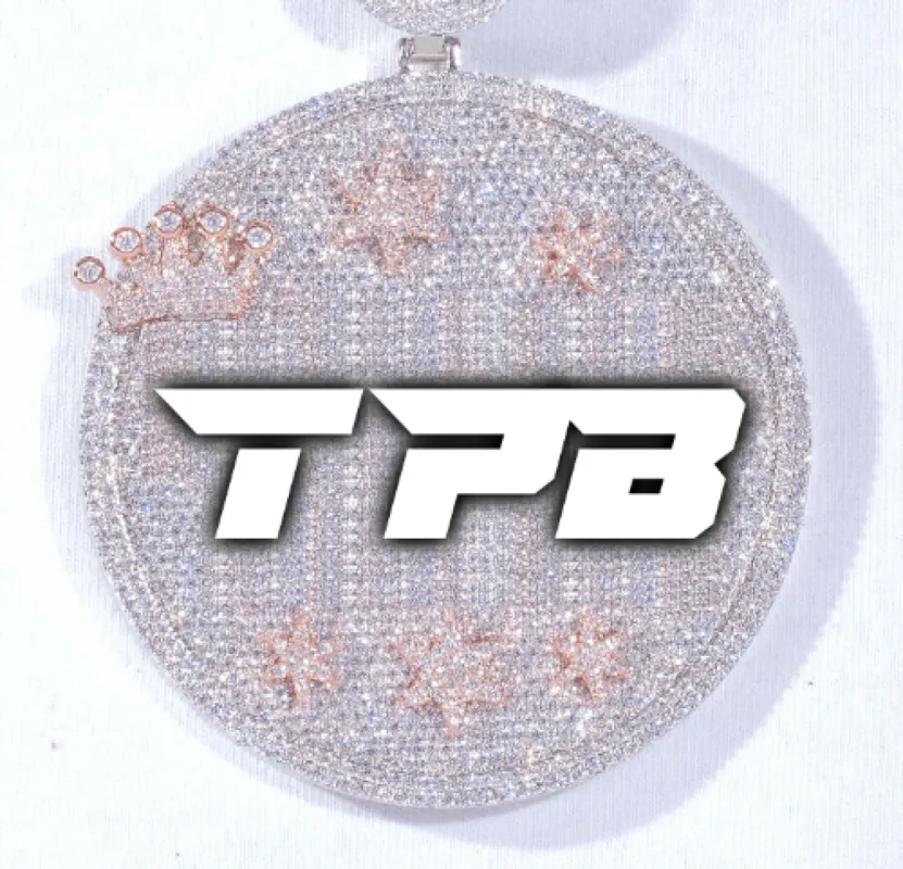 CUSTOM LETTER NECKLACE 3D BIG CROWN DISC sold by The GUU Shop