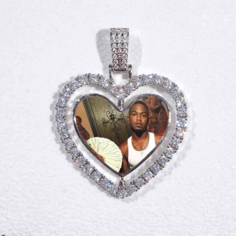 3D Spinning 2-Faced Heart Custom Picture Pendant sold by The GUU Shop