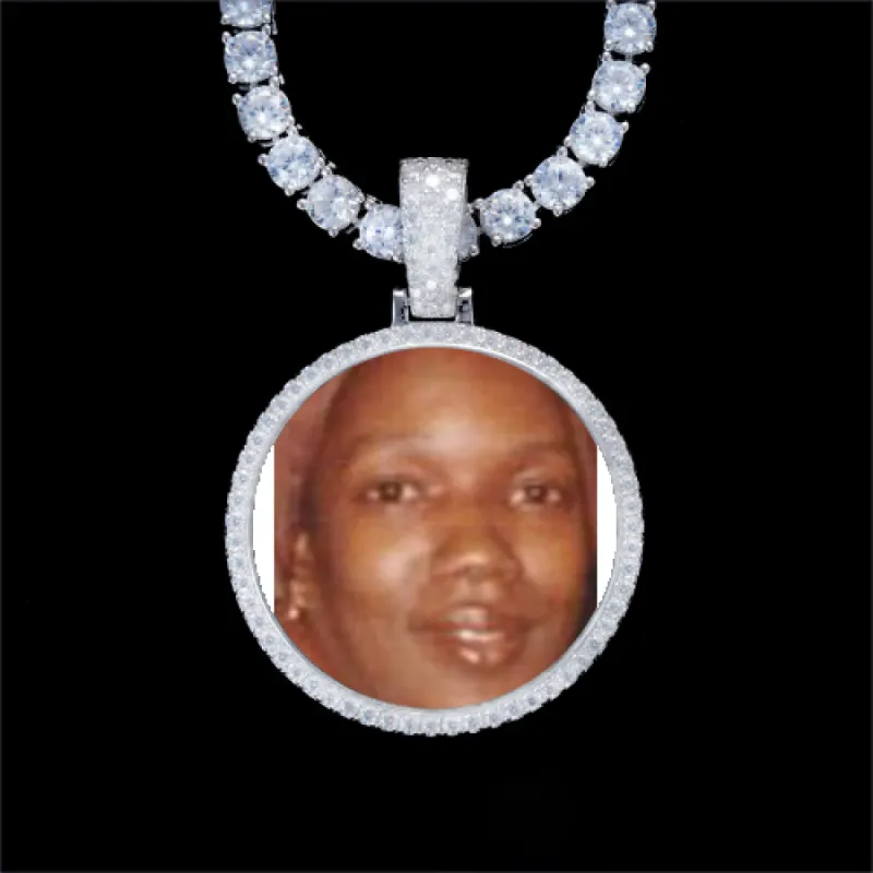 925S & VVS Moissanite 3D Circle Custom Picture Pendant sold by The GUU Shop