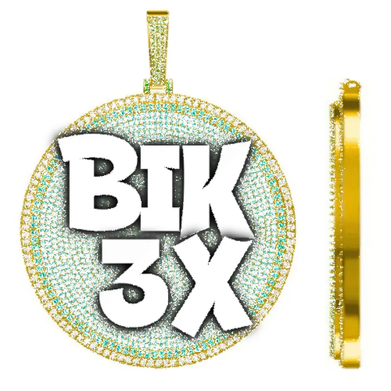 CUSTOM LETTER NECKLACE 3D BIG DISC sold by The GUU Shop