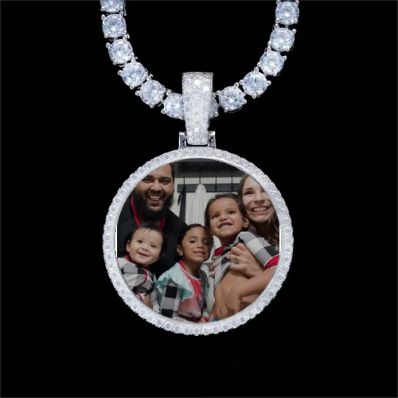 925S & VVS Moissanite 3D Circle Custom Picture Pendant sold by The GUU Shop