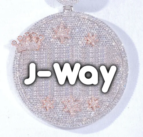 CUSTOM LETTER NECKLACE 3D BIG CROWN DISC sold by The GUU Shop