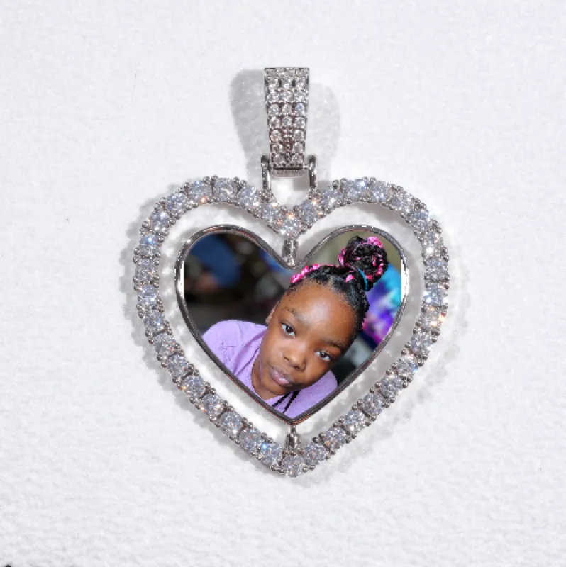 3D Spinning 2-Faced Heart Custom Picture Pendant sold by The GUU Shop