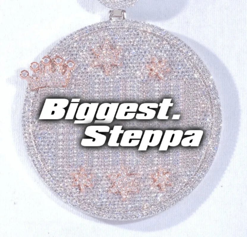 CUSTOM LETTER NECKLACE 3D BIG CROWN DISC sold by The GUU Shop