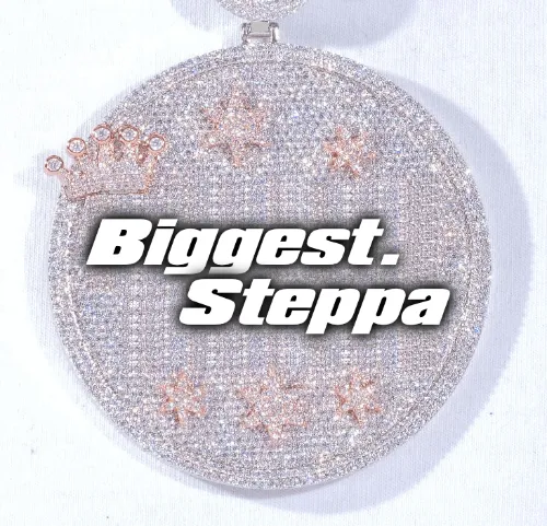 CUSTOM LETTER NECKLACE 3D BIG CROWN DISC sold by The GUU Shop