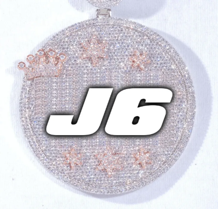 CUSTOM LETTER NECKLACE 3D BIG CROWN DISC made by The GUU Shop