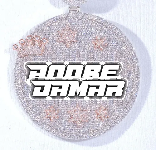 CUSTOM LETTER NECKLACE 3D BIG CROWN DISC sold by The GUU Shop