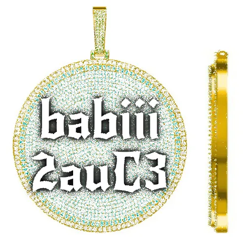 CUSTOM LETTER NECKLACE 3D BIG DISC sold by The GUU Shop