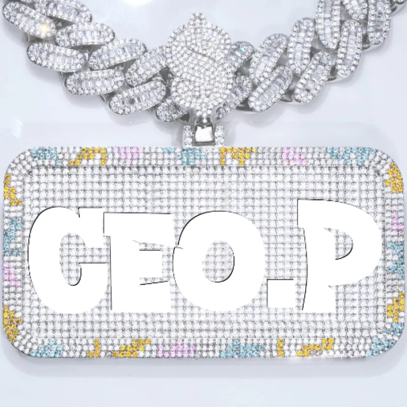 CUSTOM LETTER NECKLACE 3D COLORFUL SQUARE sold by The GUU Shop