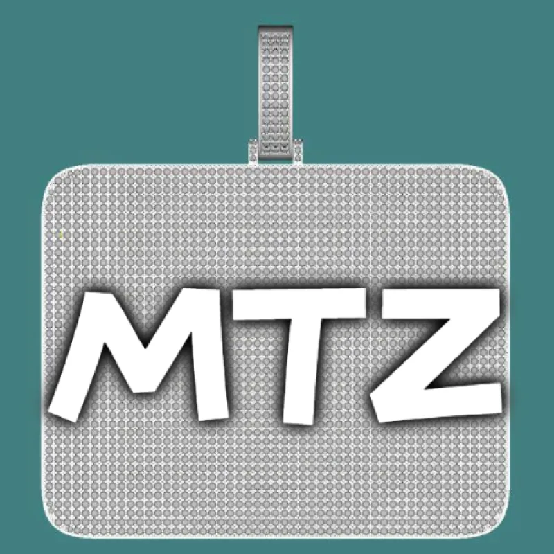 CUSTOM LETTER NECKLACE 3D BIG SQUARE sold by The GUU Shop