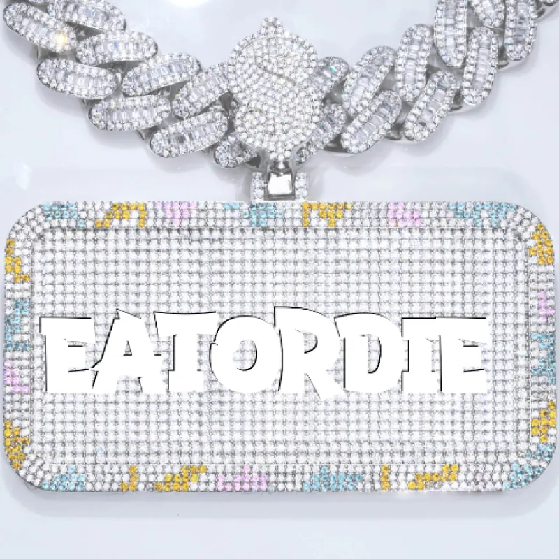 CUSTOM LETTER NECKLACE 3D COLORFUL SQUARE sold by The GUU Shop