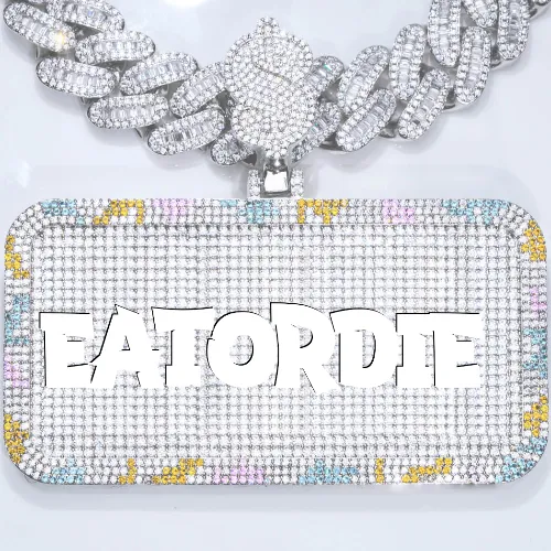 CUSTOM LETTER NECKLACE 3D COLORFUL SQUARE sold by The GUU Shop