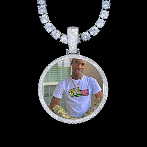 925S & VVS Moissanite 3D Circle Custom Picture Pendant sold by The GUU Shop