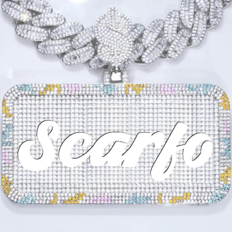 CUSTOM LETTER NECKLACE 3D COLORFUL SQUARE sold by The GUU Shop