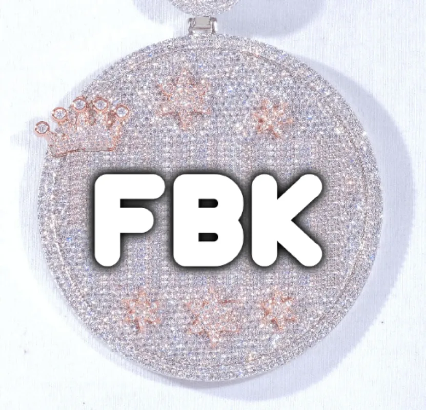 CUSTOM LETTER NECKLACE 3D BIG CROWN DISC sold by The GUU Shop