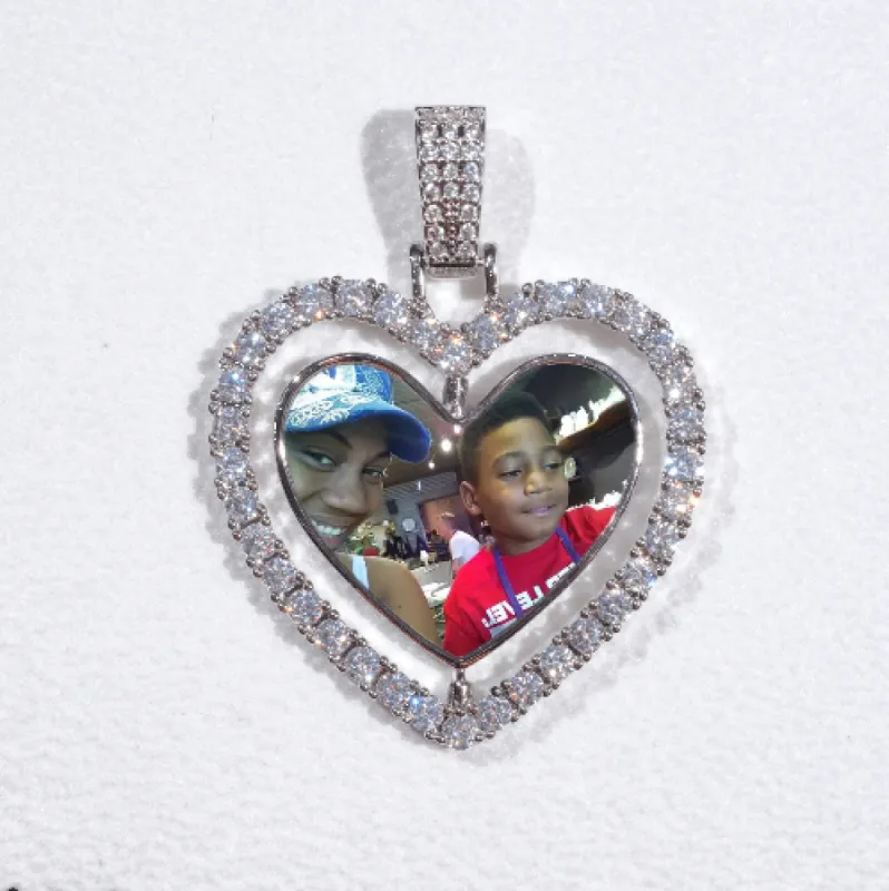 3D Spinning 2-Faced Heart Custom Picture Pendant sold by The GUU Shop