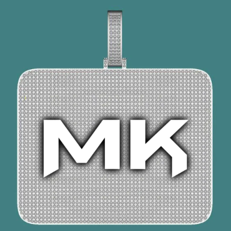 CUSTOM LETTER NECKLACE 3D BIG SQUARE sold by The GUU Shop