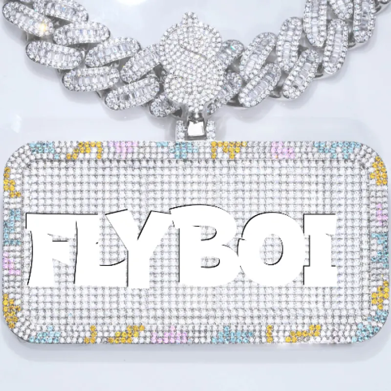 CUSTOM LETTER NECKLACE 3D COLORFUL SQUARE sold by The GUU Shop