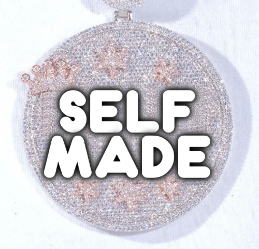 CUSTOM LETTER NECKLACE 3D BIG CROWN DISC sold by The GUU Shop