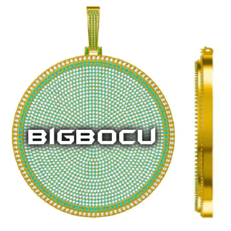 CUSTOM LETTER NECKLACE 3D BIG DISC sold by The GUU Shop