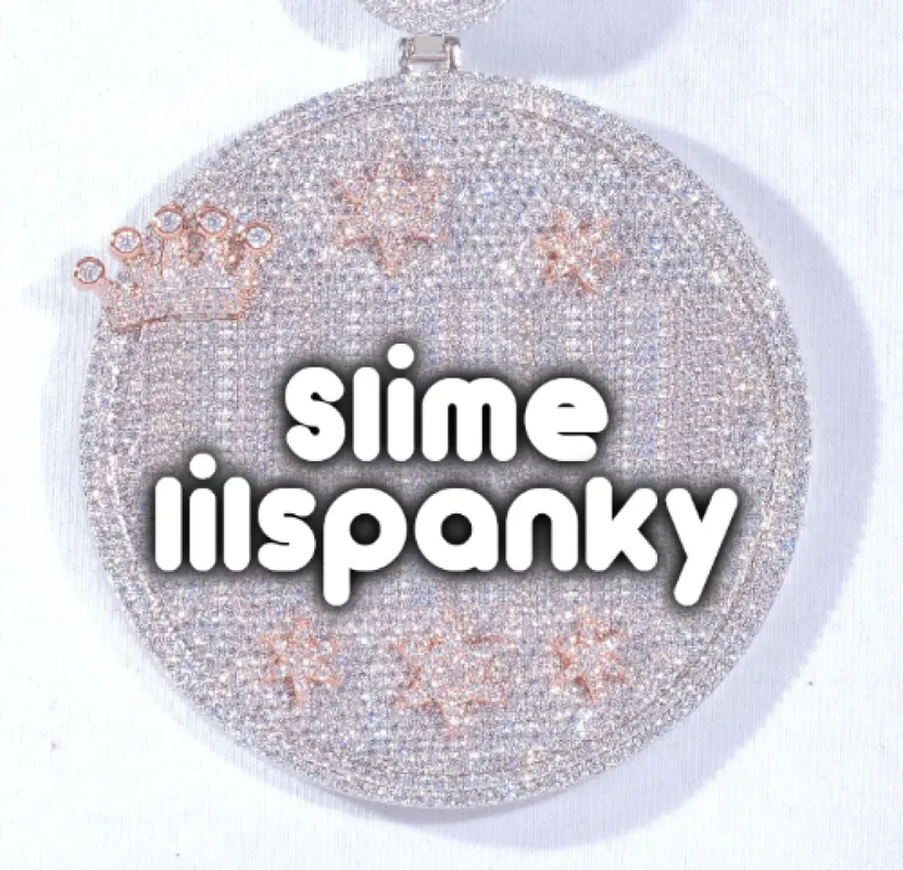 CUSTOM LETTER NECKLACE 3D BIG CROWN DISC sold by The GUU Shop