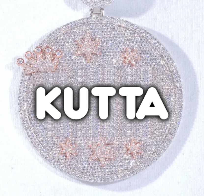 CUSTOM LETTER NECKLACE 3D BIG CROWN DISC sold by The GUU Shop