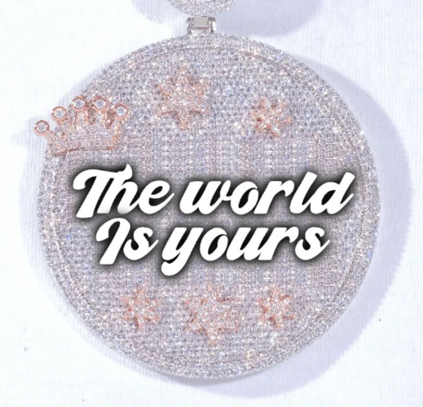 CUSTOM LETTER NECKLACE 3D BIG CROWN DISC made by The GUU Shop