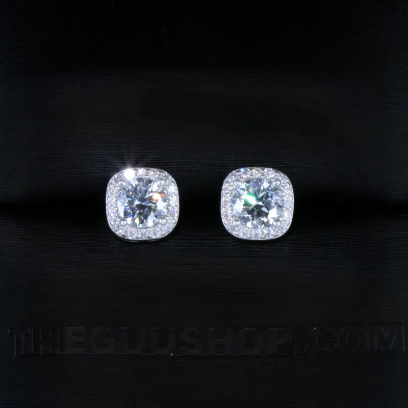 VVS1 Moissanite 7MM Cluster Stud Earrings sold by The GUU Shop