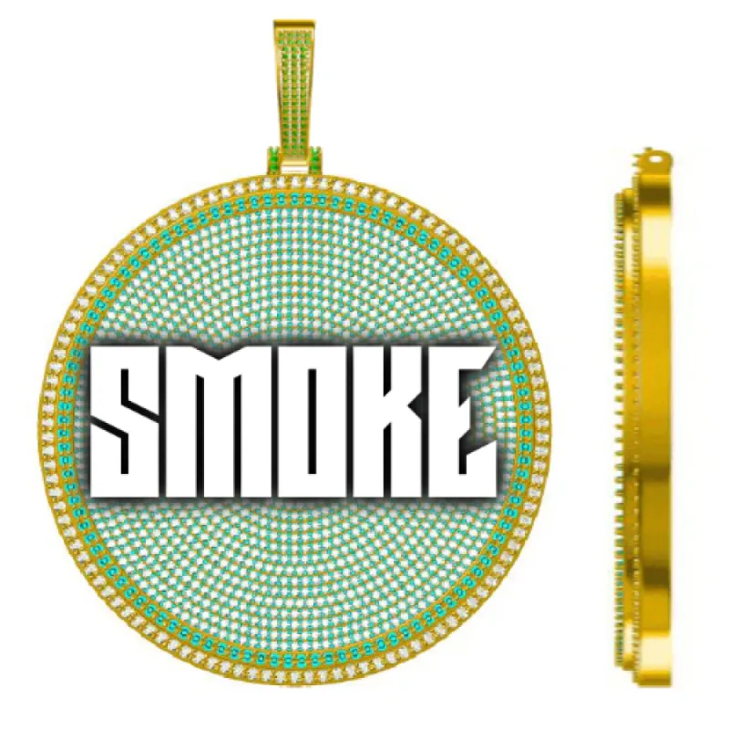 CUSTOM LETTER NECKLACE 3D BIG DISC sold by The GUU Shop