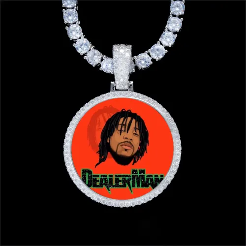 925S & VVS Moissanite 3D Circle Custom Picture Pendant sold by The GUU Shop