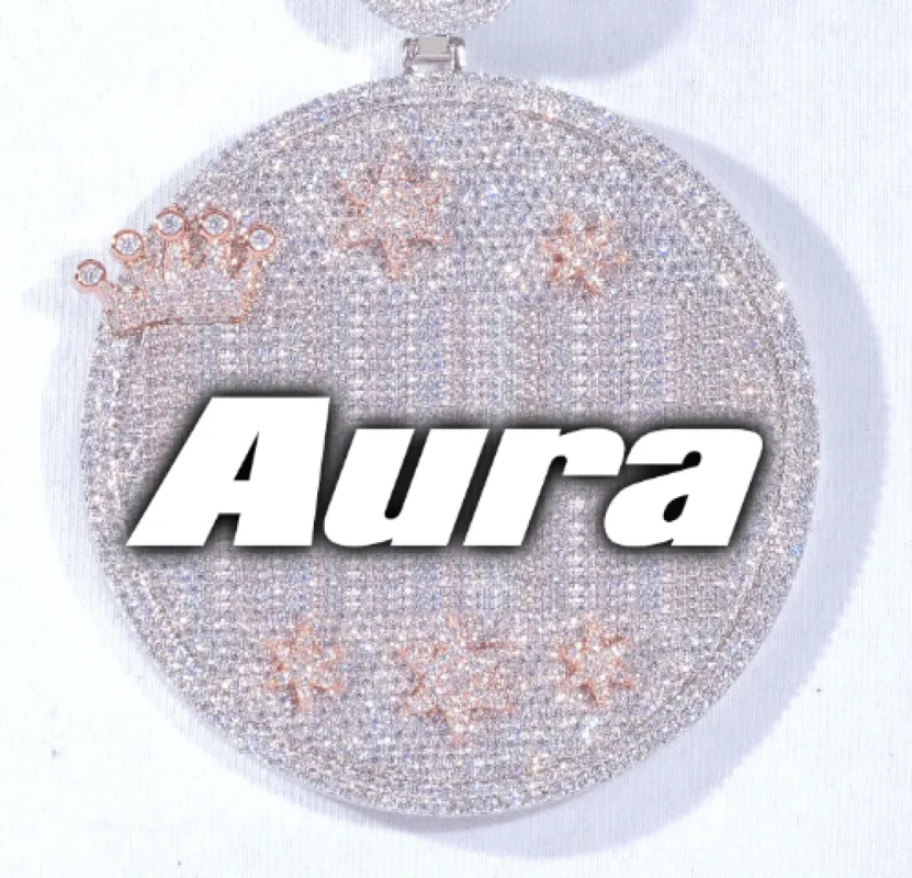 CUSTOM LETTER NECKLACE 3D BIG CROWN DISC made by The GUU Shop