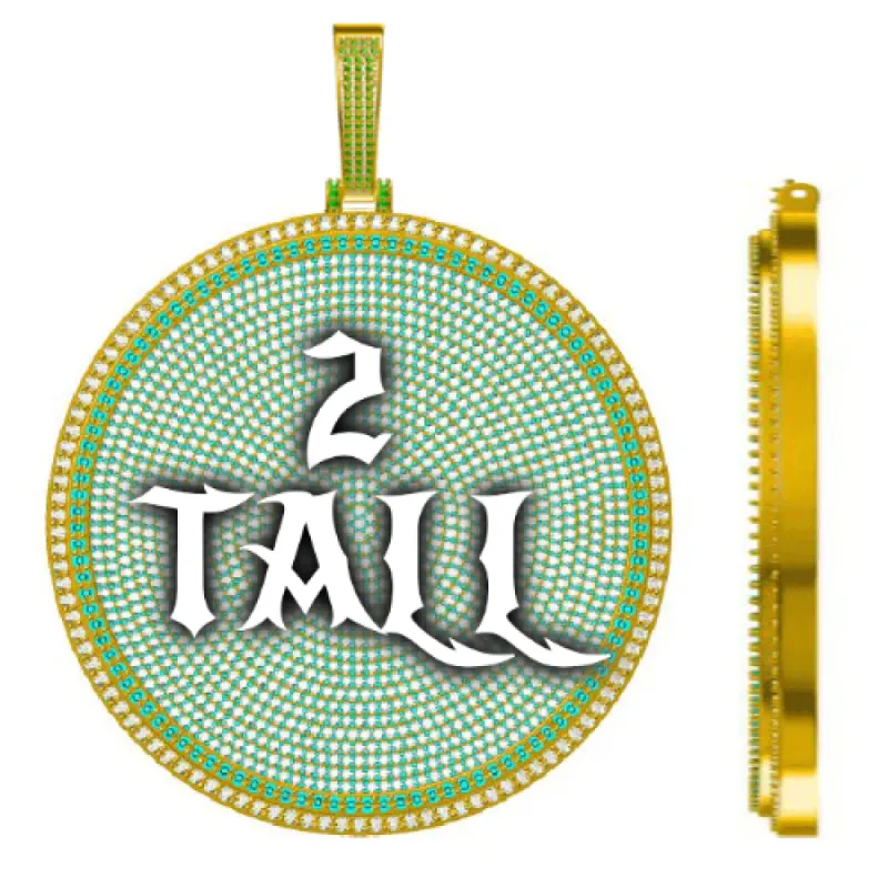 CUSTOM LETTER NECKLACE 3D BIG DISC sold by The GUU Shop