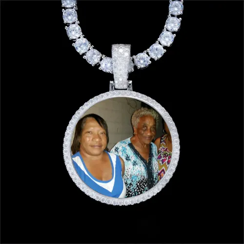 925S & VVS Moissanite 3D Circle Custom Picture Pendant sold by The GUU Shop