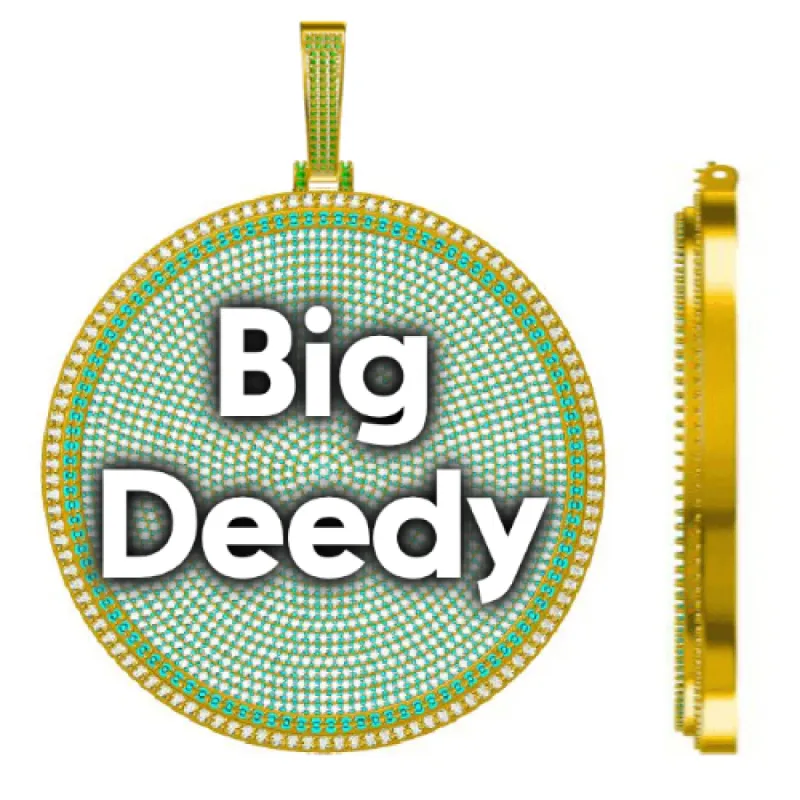 CUSTOM LETTER NECKLACE 3D BIG DISC sold by The GUU Shop