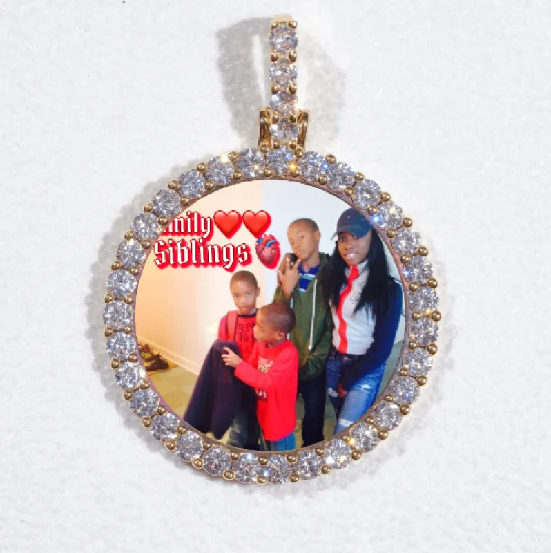 3D CIRCLE CUSTOM PICTURE PENDANT SMALL SIZE sold by The GUU Shop