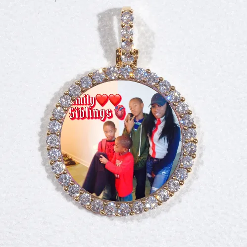 3D CIRCLE CUSTOM PICTURE PENDANT SMALL SIZE sold by The GUU Shop