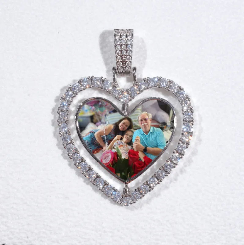 3D Spinning 2-Faced Heart Custom Picture Pendant sold by The GUU Shop