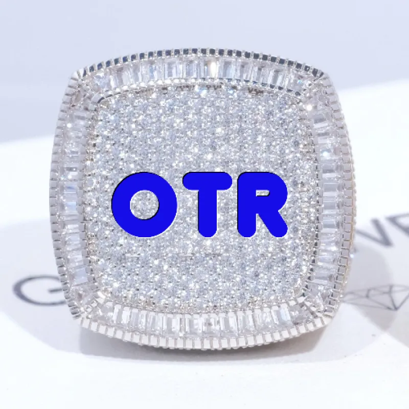 CUSTOM LETTER 3D ICED RING sold by The GUU Shop