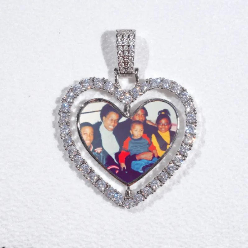 3D Spinning 2-Faced Heart Custom Picture Pendant sold by The GUU Shop