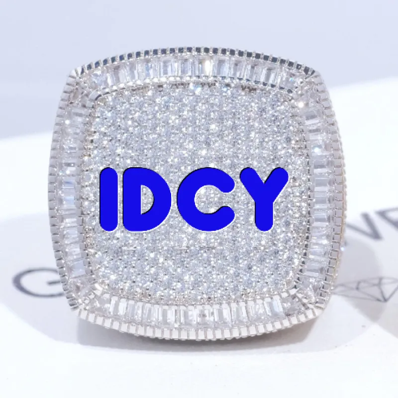 CUSTOM LETTER 3D ICED RING sold by The GUU Shop