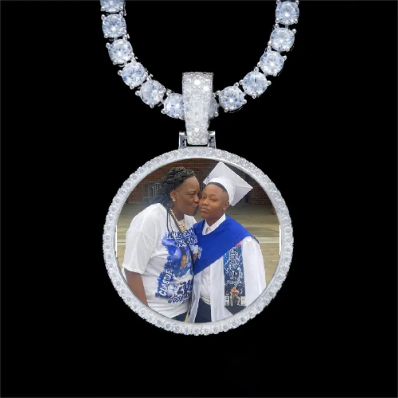 925S & VVS Moissanite 3D Circle Custom Picture Pendant sold by The GUU Shop