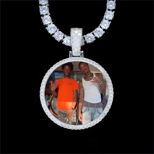 925S & VVS Moissanite 3D Circle Custom Picture Pendant sold by The GUU Shop