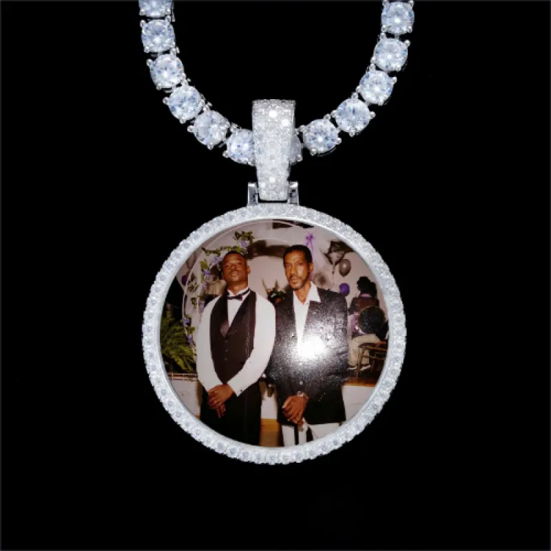 925S & VVS Moissanite 3D Circle Custom Picture Pendant sold by The GUU Shop