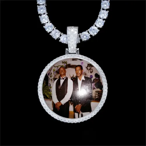 925S & VVS Moissanite 3D Circle Custom Picture Pendant sold by The GUU Shop
