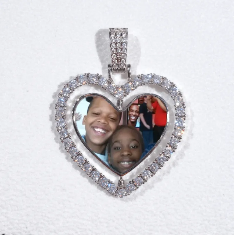 3D Spinning 2-Faced Heart Custom Picture Pendant sold by The GUU Shop