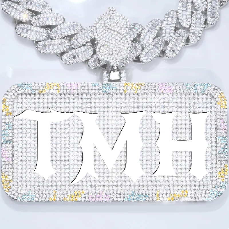 CUSTOM LETTER NECKLACE 3D COLORFUL SQUARE sold by The GUU Shop