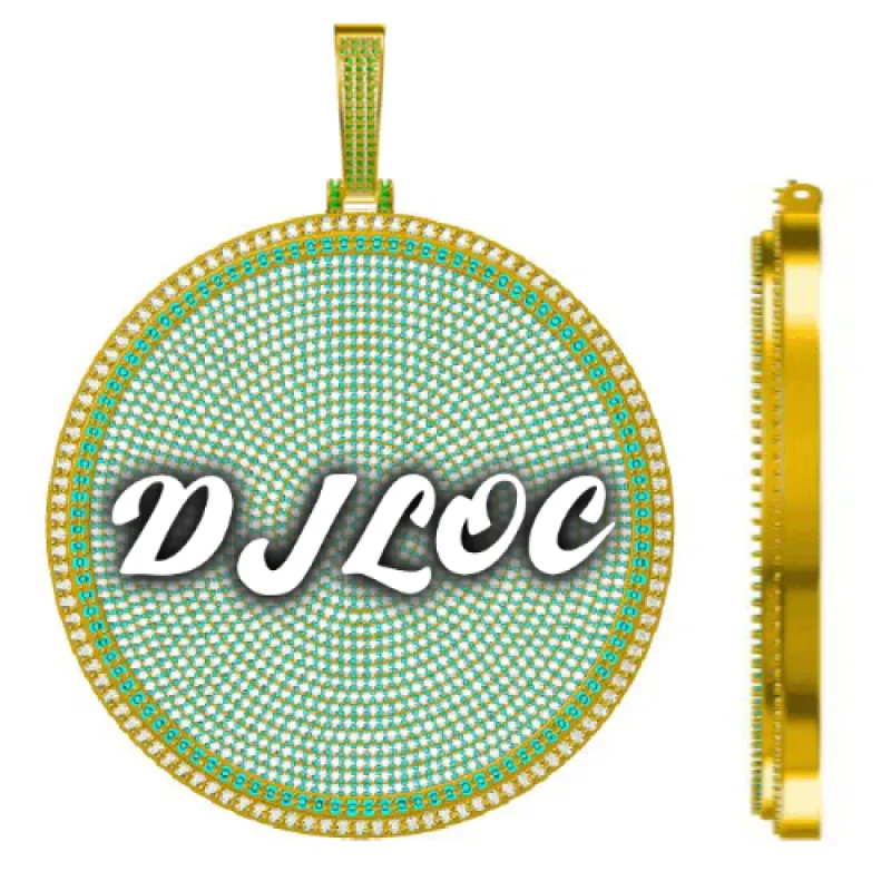 CUSTOM LETTER NECKLACE 3D BIG DISC sold by The GUU Shop