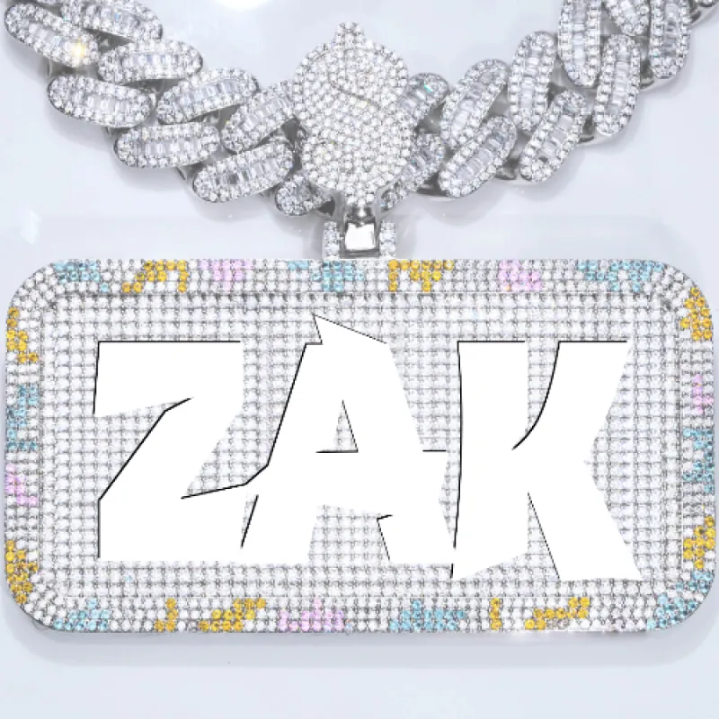 CUSTOM LETTER NECKLACE 3D COLORFUL SQUARE sold by The GUU Shop