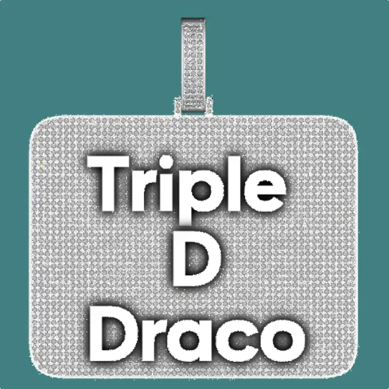 CUSTOM LETTER NECKLACE 3D BIG SQUARE sold by The GUU Shop