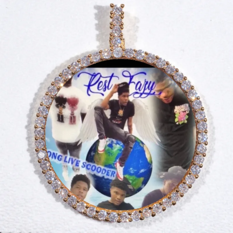 LARGE 3D CIRCLE CUSTOM PICTURE PENDANT sold by The GUU Shop